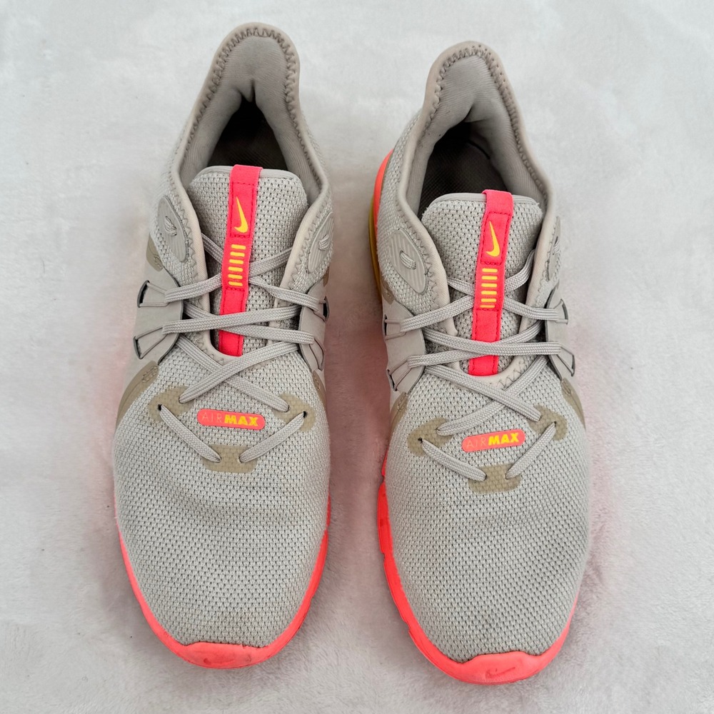 Nike Air Max Sequent 3 Women Size 9 Bone Grey Hot Punch & Volt Running Shoes